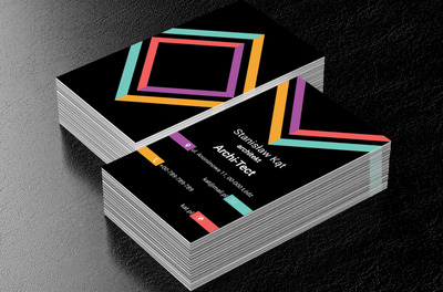 Kolory tęczy na czarnym tle, Budownictwo, Architektura - Wizytówki Netprint