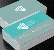 Połączenie szarości i turkusu, Budownictwo, Architektura - Wizytówki Netprint