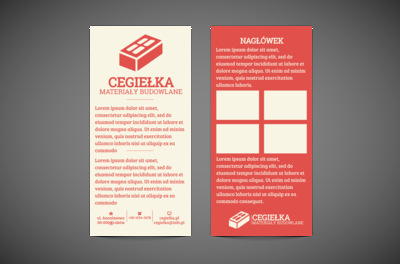 Duża czerwona cegła na białym tle, Sprzedaż, Materiały budowlane - Ulotki Netprint