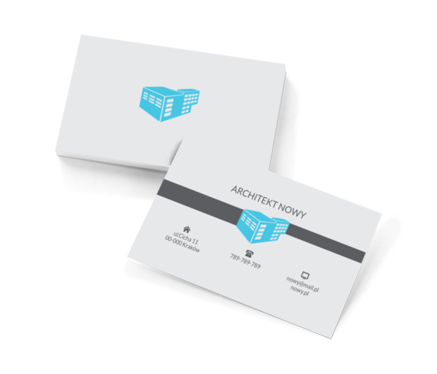 Turkusowy budynek, Budownictwo, Architektura - Wizytówki Netprint szablony online