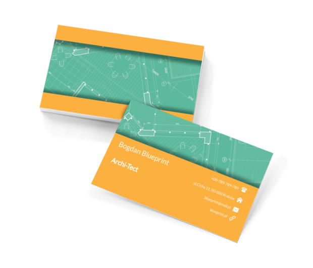 Zielony rzut mieszkania, Budownictwo, Architektura - Wizytówki Netprint szablony online