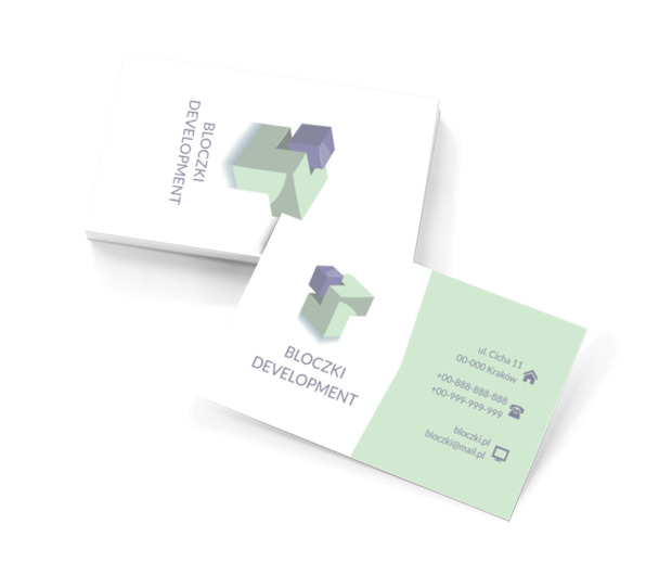 Trójwymiarowe bloczki, Budownictwo, Deweloper - Wizytówki Netprint szablony online