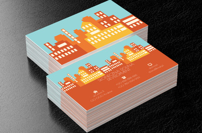 Kolorowe bloki, Budownictwo, Deweloper - Wizytówki Netprint