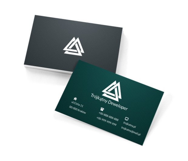 Trzy trójkąty, Budownictwo, Deweloper - Wizytówki Netprint szablony online