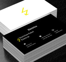 Żółta błyskawica, Budownictwo, Elektryk - Wizytówki Netprint