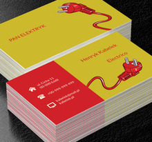 Czerwona wtyczka, Budownictwo, Elektryk - Wizytówki Netprint