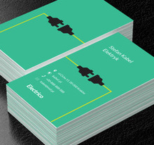 Łączące się ze sobą wtyczki, Budownictwo, Elektryk - Wizytówki Netprint