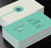 Czarna wtyczka, Budownictwo, Elektryk - Wizytówki Netprint