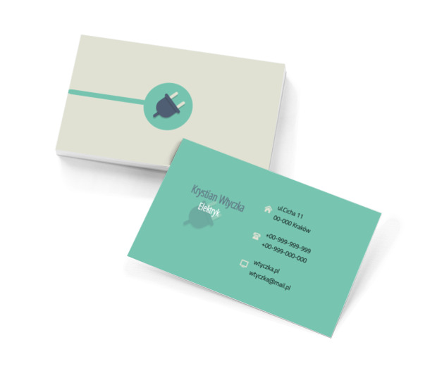 Czarna wtyczka, Budownictwo, Elektryk - Wizytówki Netprint szablony online