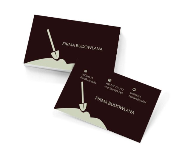 Kopiąca łopata, Budownictwo, Firma budowlana - Wizytówki Netprint szablony online