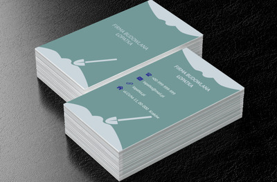 Szara łopata, Budownictwo, Firma budowlana - Wizytówki Netprint