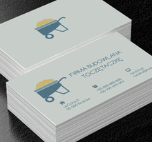 Taczki z piaskiem, Budownictwo, Firma budowlana - Wizytówki Netprint