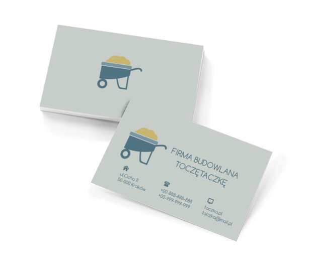 Taczki z piaskiem, Budownictwo, Firma budowlana - Wizytówki Netprint szablony online