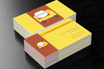 Żółta betoniarka, Budownictwo, Firma budowlana - Wizytówki Netprint