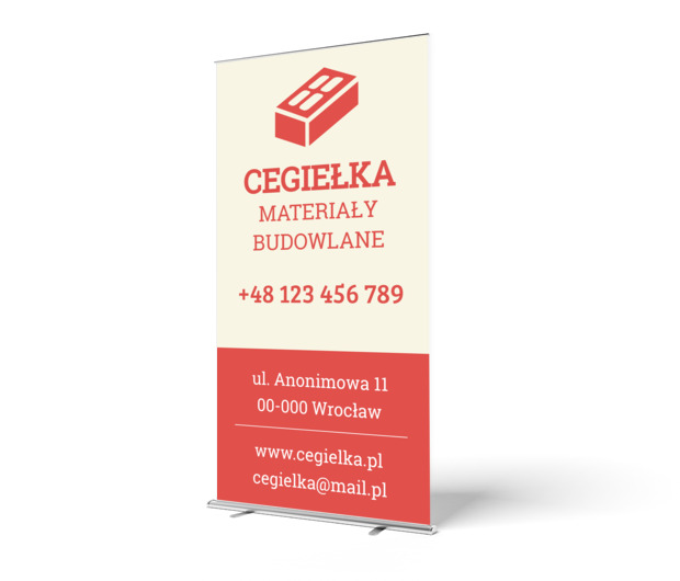 Ceglana sztuka reklamy, Sprzedaż, Materiały budowlane - Roll-up Netprint szablony online