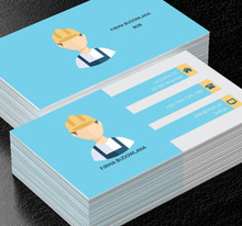 Budowlaniec w kasku, Budownictwo, Firma budowlana - Wizytówki Netprint